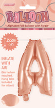 Load image into Gallery viewer, Alphabet Foil (A-Z) 14&quot; inch Package Rose Gold  Letters: A-Z
