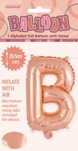 Load image into Gallery viewer, Alphabet Foil (A-Z) 14&quot; inch Package Rose Gold  Letters: A-Z
