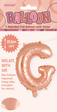 Load image into Gallery viewer, Alphabet Foil (A-Z) 14&quot; inch Package Rose Gold  Letters: A-Z

