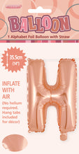 Load image into Gallery viewer, Alphabet Foil (A-Z) 14&quot; inch Package Rose Gold  Letters: A-Z
