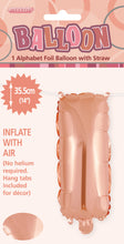 Load image into Gallery viewer, Alphabet Foil (A-Z) 14&quot; inch Package Rose Gold  Letters: A-Z
