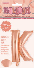 Load image into Gallery viewer, Alphabet Foil (A-Z) 14&quot; inch Package Rose Gold  Letters: A-Z
