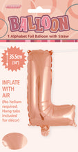 Load image into Gallery viewer, Alphabet Foil (A-Z) 14&quot; inch Package Rose Gold  Letters: A-Z
