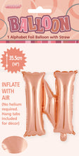 Load image into Gallery viewer, Alphabet Foil (A-Z) 14&quot; inch Package Rose Gold  Letters: A-Z
