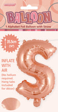 Load image into Gallery viewer, Alphabet Foil (A-Z) 14&quot; inch Package Rose Gold

