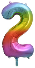 Load image into Gallery viewer, Numeral Foil 34&quot; Package RAINBOW Numbers Balloon  Numbers 0-9

