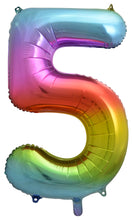 Load image into Gallery viewer, Numeral Foil 34&quot; Package RAINBOW Numbers Balloon  Numbers 0-9
