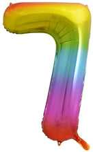 Load image into Gallery viewer, Numeral Foil 34&quot; Package RAINBOW Numbers Balloon  Numbers 0-9
