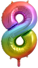Load image into Gallery viewer, Numeral Foil 34&quot; Package RAINBOW Numbers Balloon  Numbers 0-9
