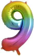 Load image into Gallery viewer, Numeral Foil 34&quot; Package RAINBOW Numbers Balloon  Numbers 0-9
