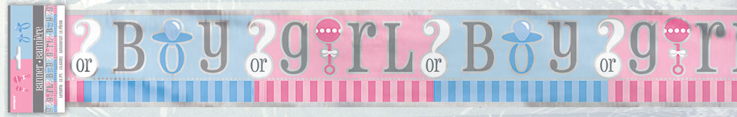 BABY REVEAL FOIL BANNER 12ft