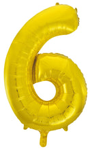 Load image into Gallery viewer, Numeral Foil 34&quot; Package Gold Numbers Balloon  Numbers 0-9
