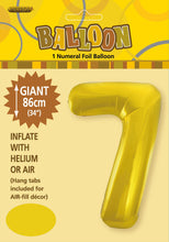 Load image into Gallery viewer, Numeral Foil 34&quot; Package Gold Numbers Balloon  Numbers 0-9
