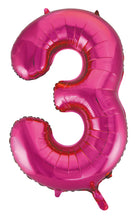 Load image into Gallery viewer, Numeral Foil 34&quot; Package Hot Pink Numbers Balloon  Numbers 0-9
