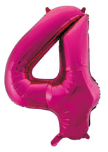 Load image into Gallery viewer, Numeral Foil 34&quot; Package Hot Pink Numbers Balloon  Numbers 0-9
