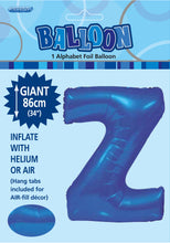 Load image into Gallery viewer, Alphabet Foil (A-Z) 34&quot; inch Package Blue

