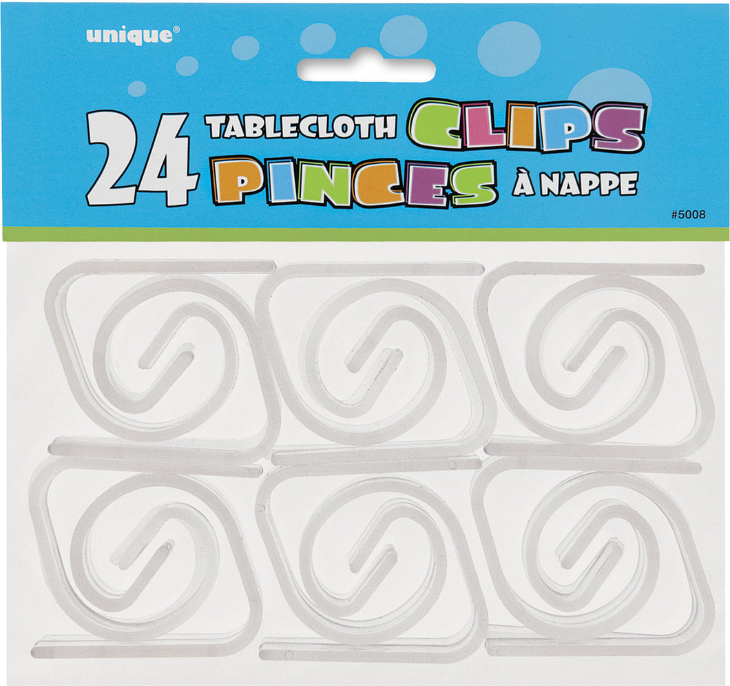 24 CLEAR TABLECOVER CLIPS Supplier: Meteor Party