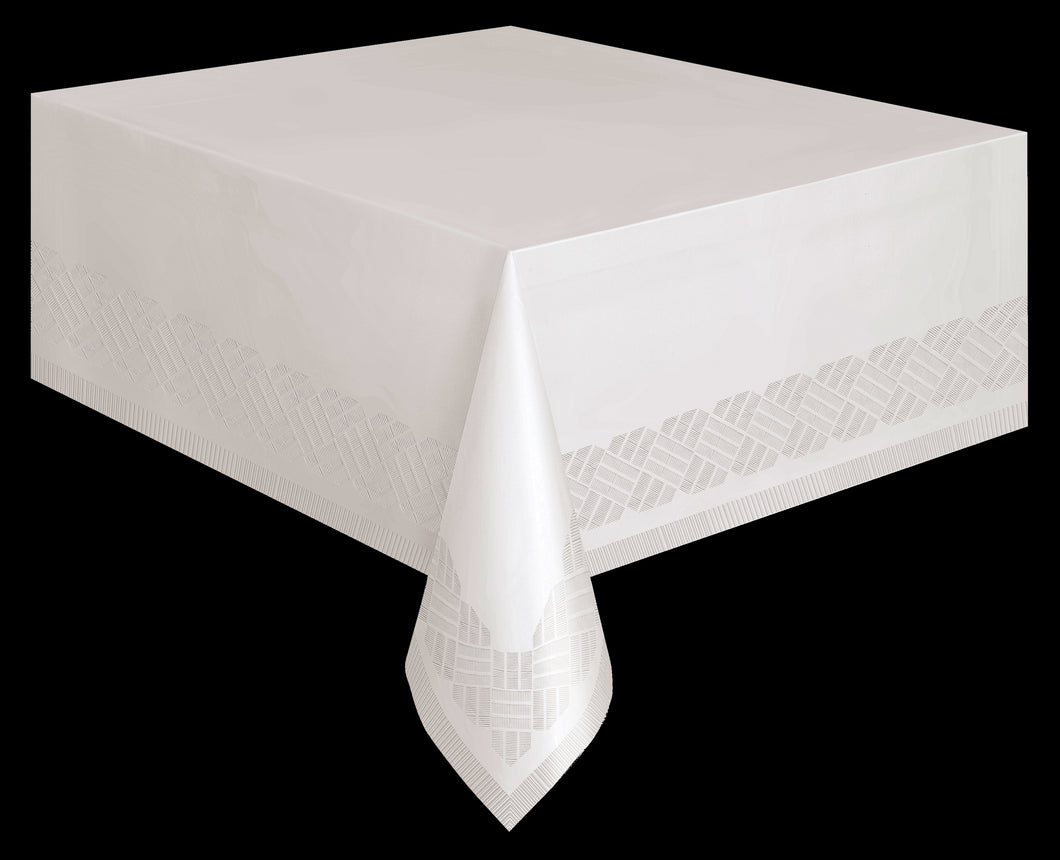 PAPER POLY TABLECOVER - WHITE