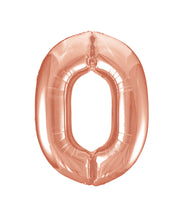 Load image into Gallery viewer, Numeral Foil 34&quot; Package Rose Gold Numbers Balloon  Numbers 0-9
