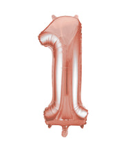 Load image into Gallery viewer, Numeral Foil 34&quot; Package Rose Gold Numbers Balloon  Numbers 0-9
