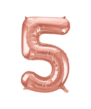 Load image into Gallery viewer, Numeral Foil 34&quot; Package Rose Gold Numbers Balloon  Numbers 0-9
