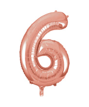 Load image into Gallery viewer, Numeral Foil 34&quot; Package Rose Gold Numbers Balloon  Numbers 0-9

