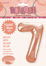 Load image into Gallery viewer, Numeral Foil 34&quot; Package Rose Gold Numbers Balloon
