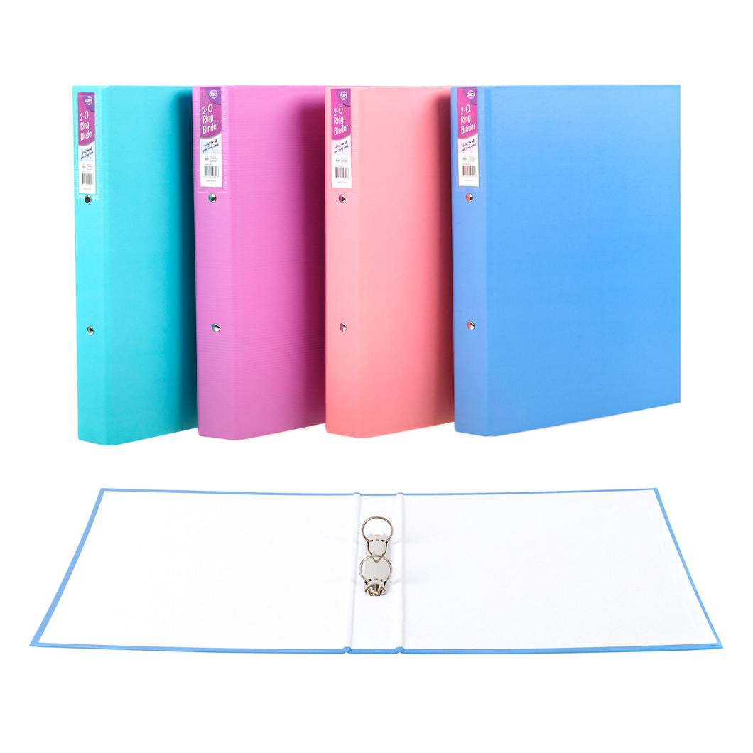 Binder 2-O Ring A4 Laminated Paper Cover 4 Assorted Colours