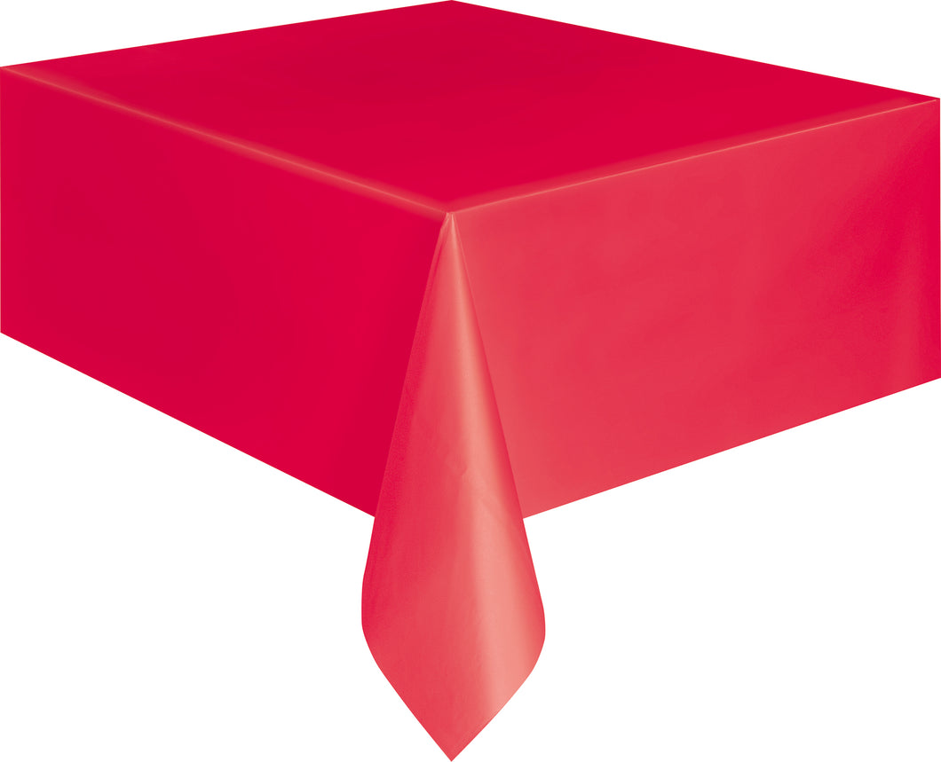 Plastic Tablecloth Rectangle - RED