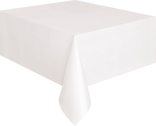 Plastic Tablecloth Rectangle - WHITE