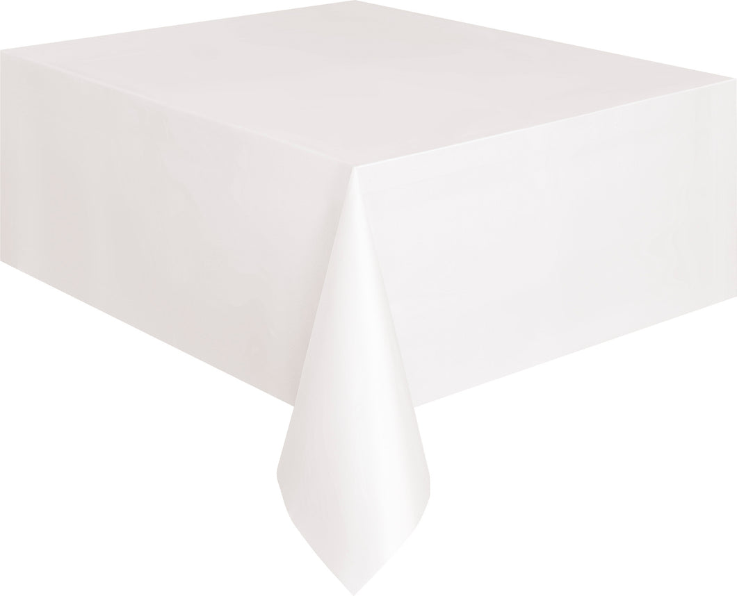 Plastic Tablecloth Rectangle - WHITE