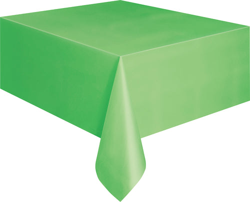 Plastic Tablecloth Rectangle - LIME GREEN