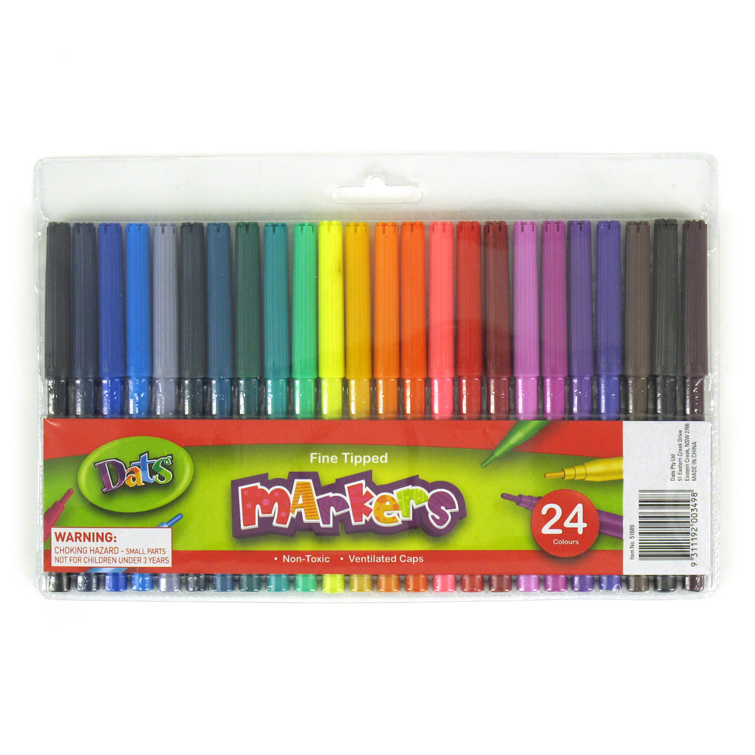Marker Colour Fine Tip 24pk