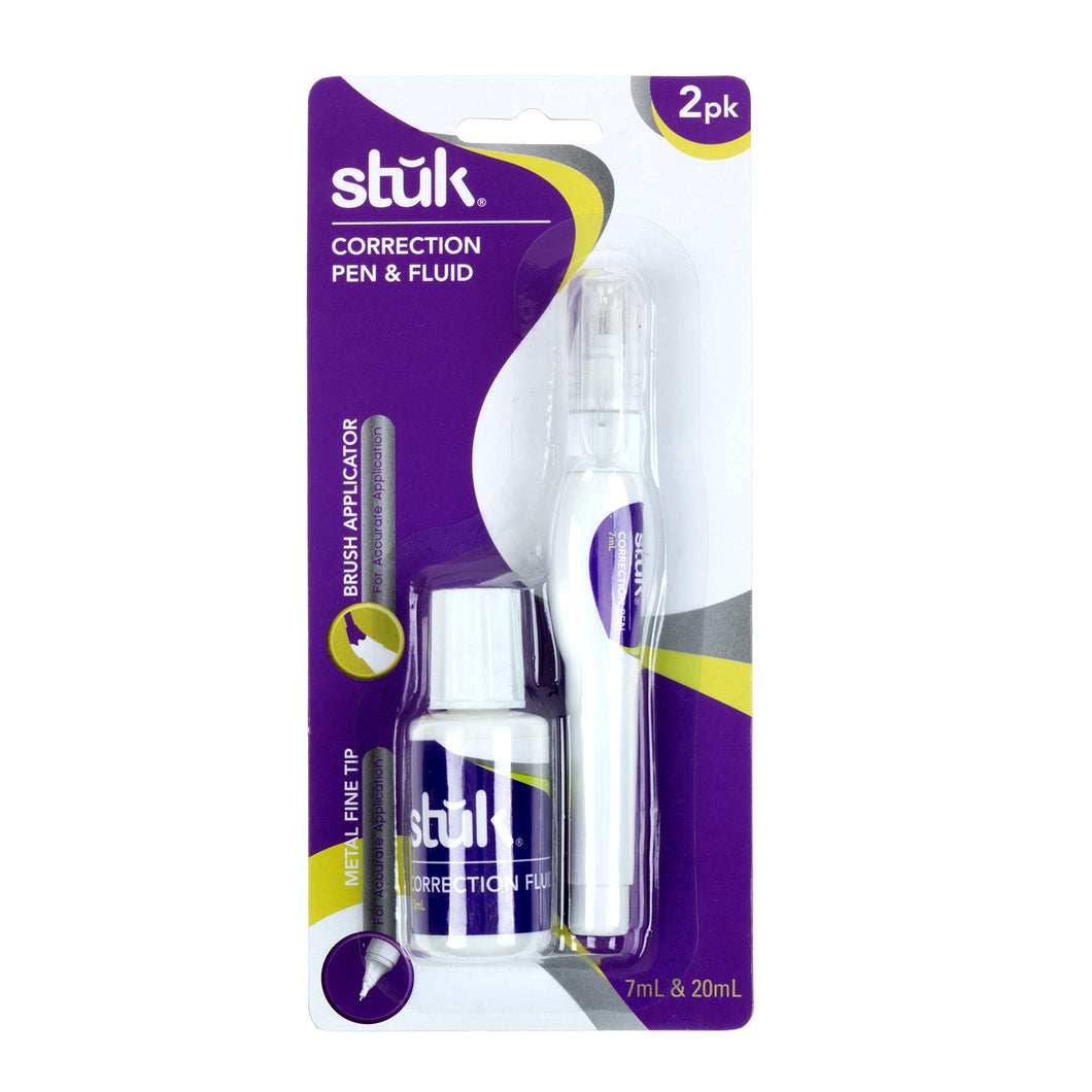 Correction Pen 7mL w Correction Fluid 20mL Set