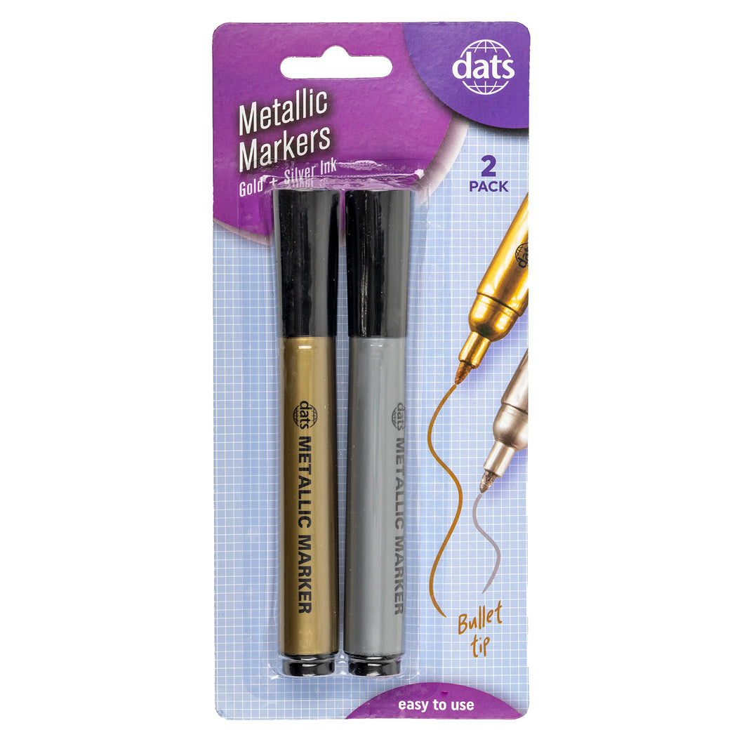 Marker Metallic 2pk Mixed Gold Silver Ink