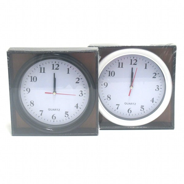 Clock Wall 20x20cm Basic 2 Asstd Black or White