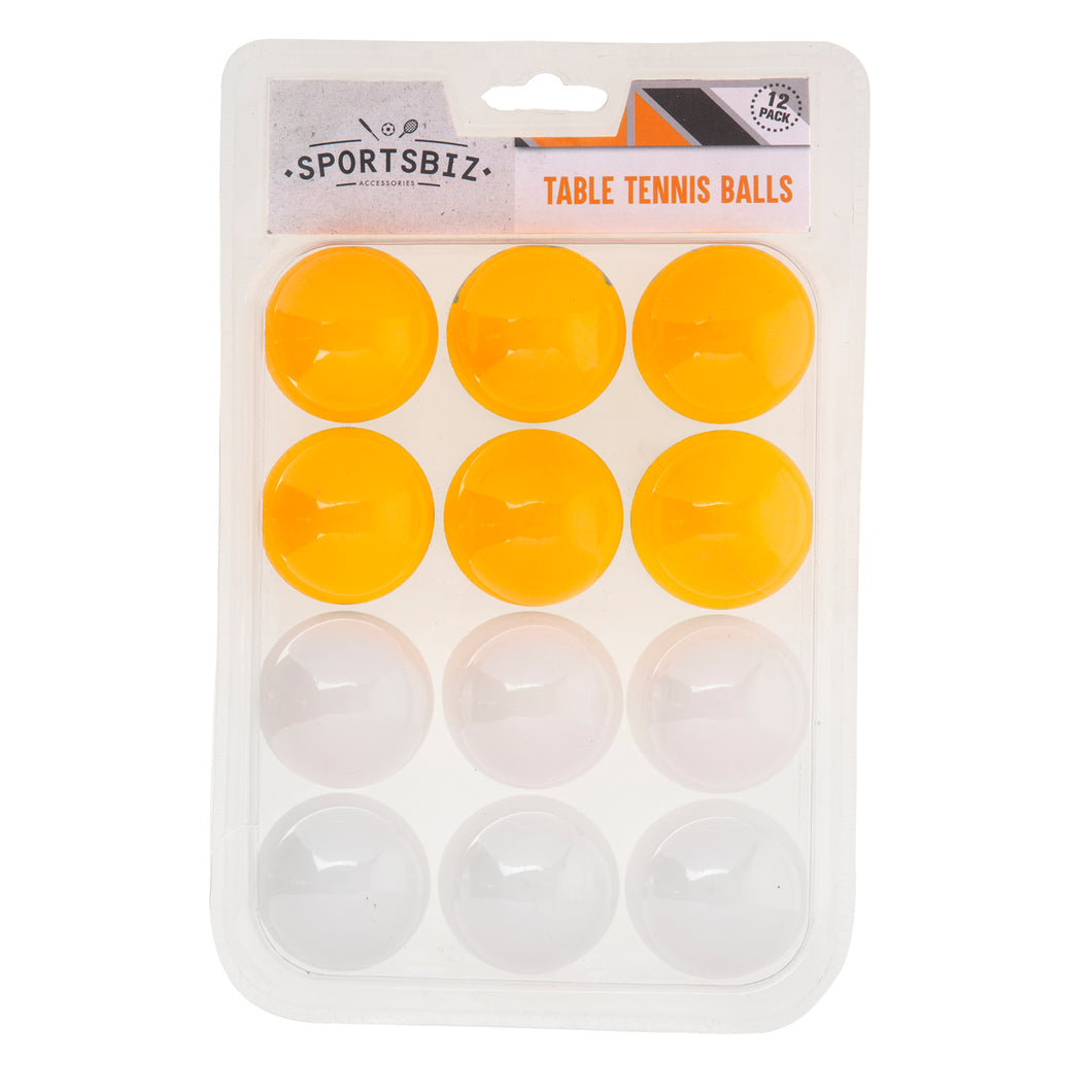 Balls Table Tennis 12pk  Asstd Pk Orange and White