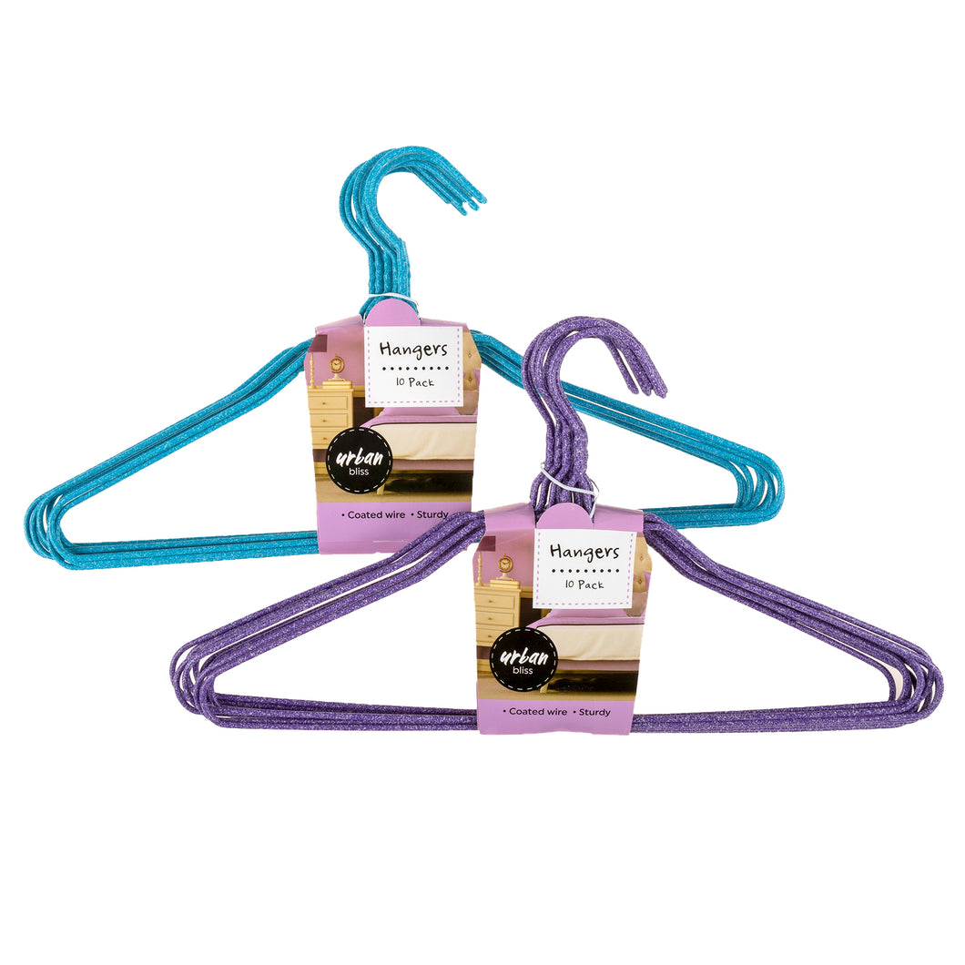 Hanger Adult Coated Wire Pk 10 37cm 2 Asstd