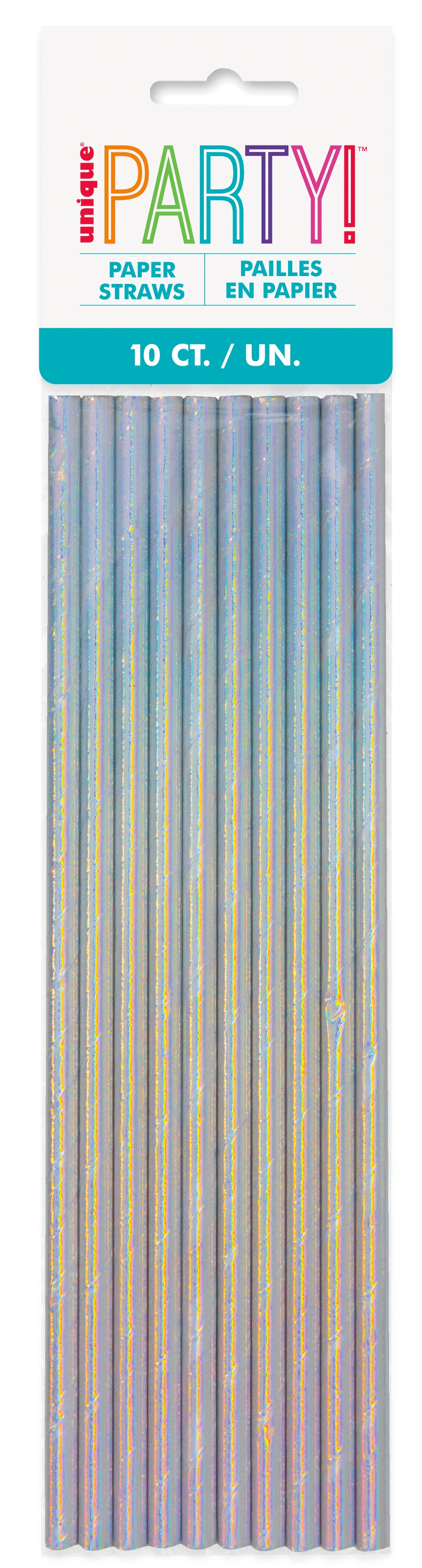 IRIDESCENT 10 PAPER STRAWS