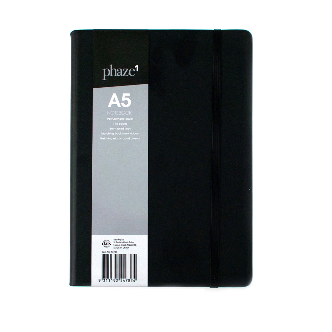 Notebook Thermal PU Cover A5 160pg Black