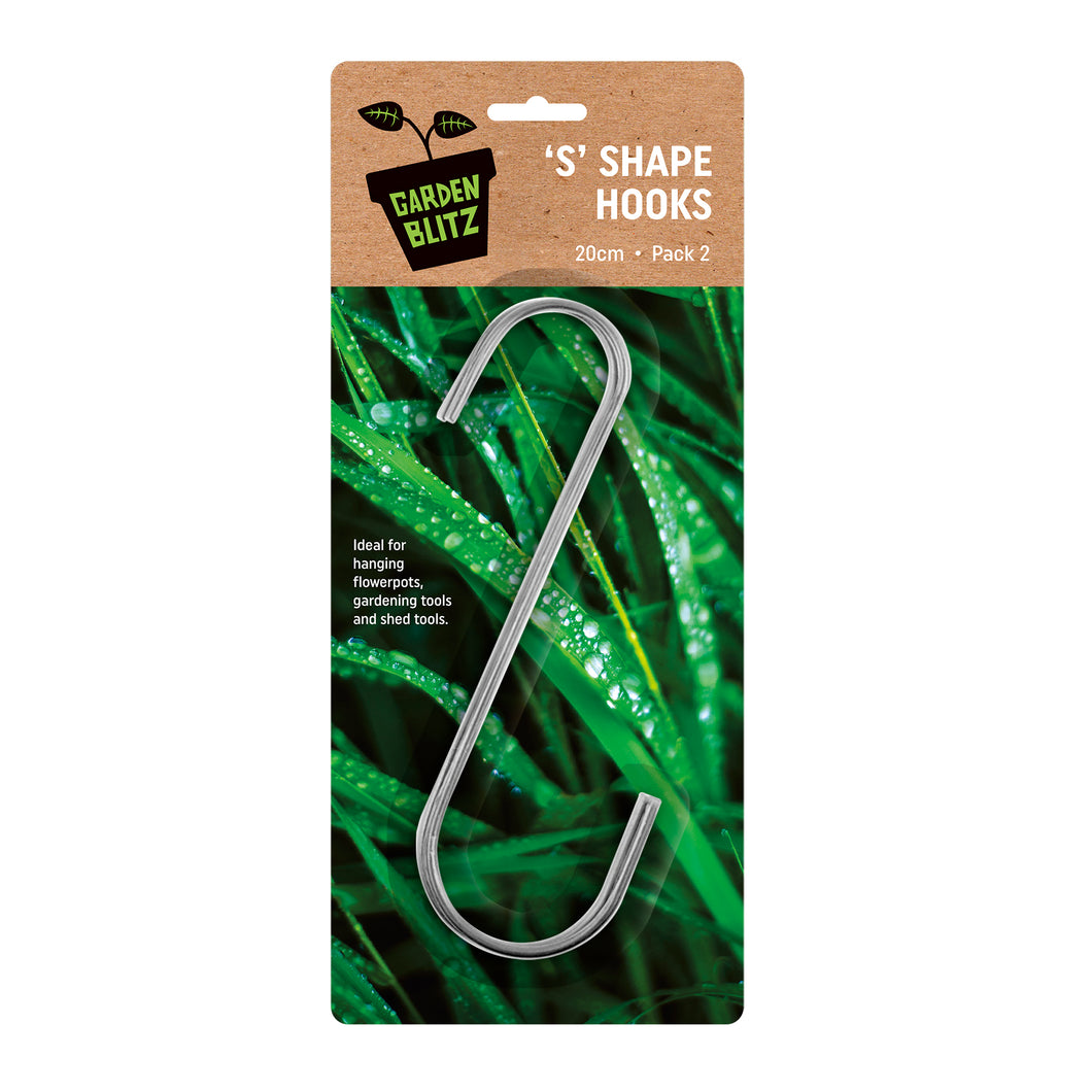 Hooks S Shape 20cm Pk 2