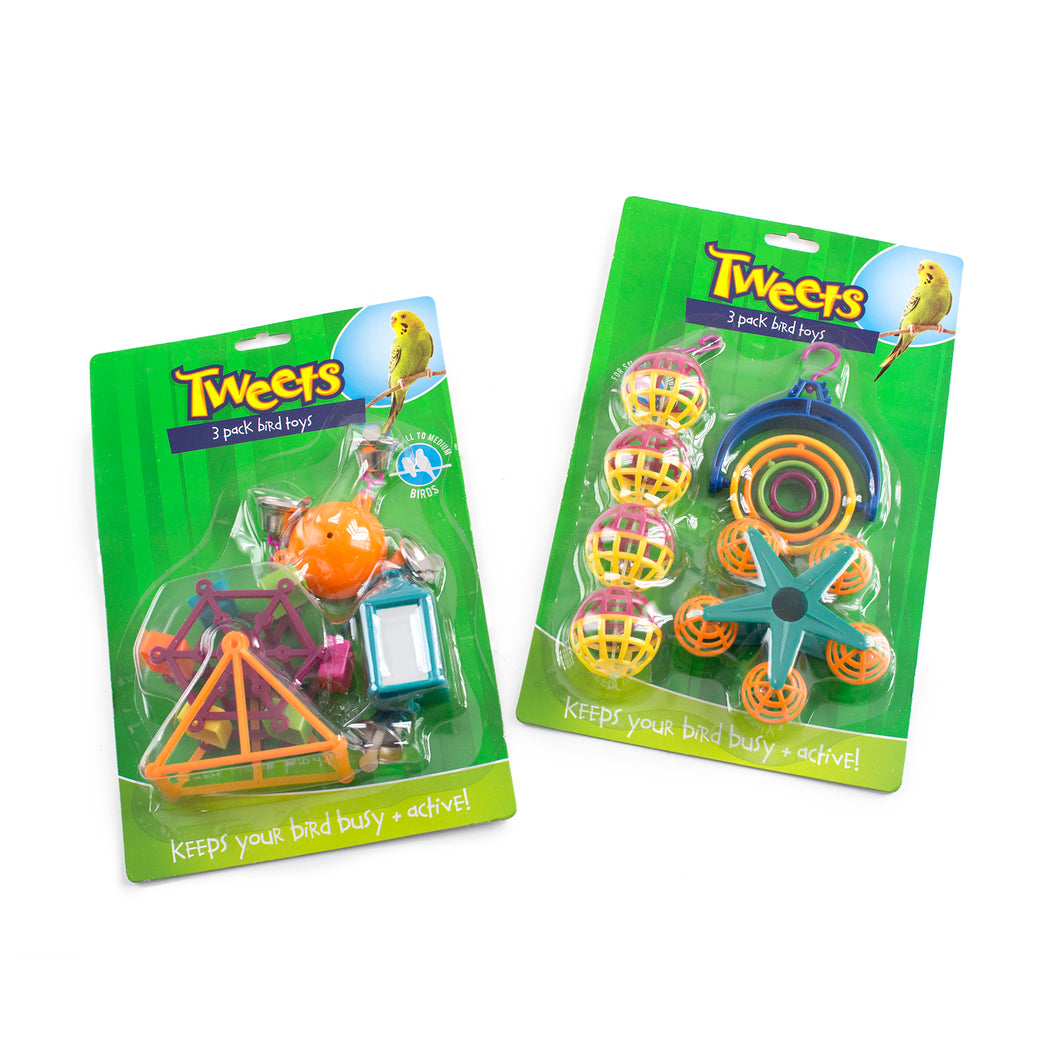 Bird Toy 3pk 2 Asstd Styles