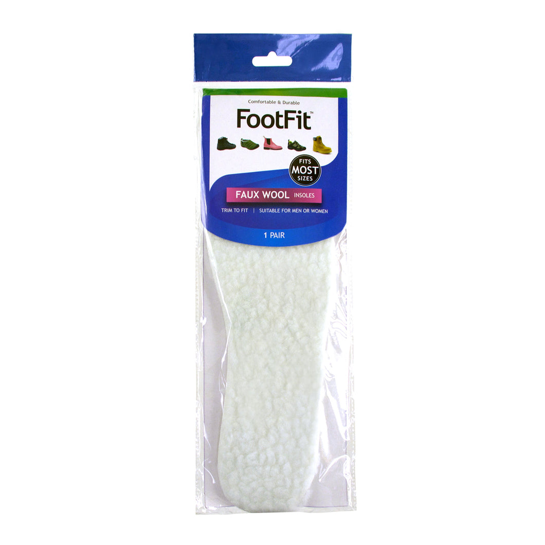 Foot Fit Inner Soles Faux Wool 1 Pair