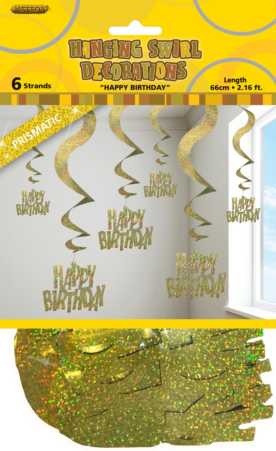 GLITZ GOLD 6 Happy Birthday SWIRLS