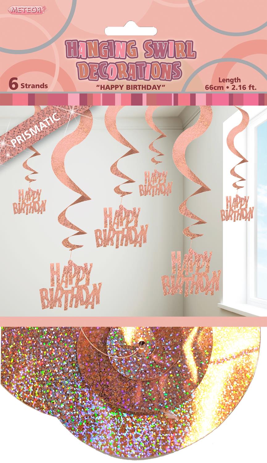 GLITZ ROSE GOLD 6 Happy Birthday SWIRLS