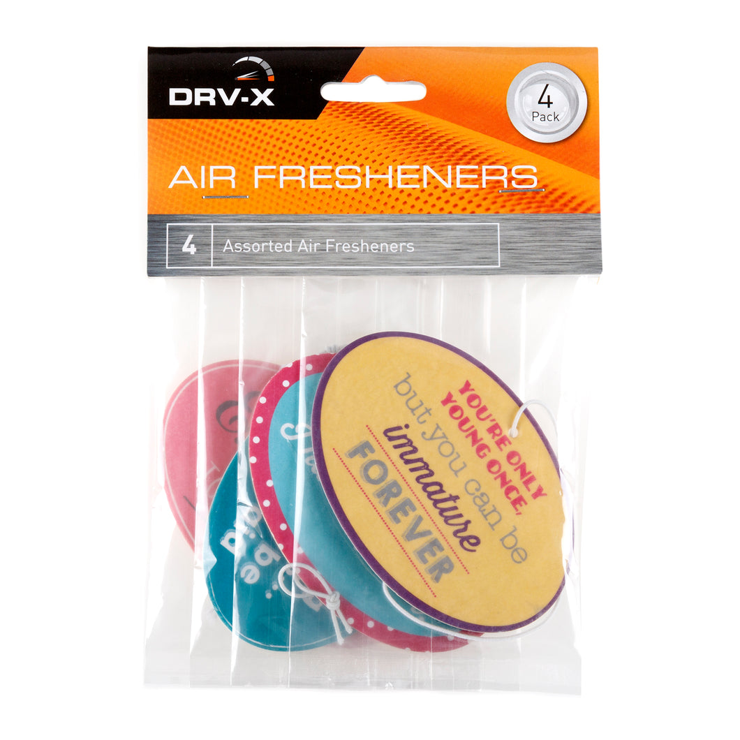 Car Air Fresheners Pk4 Assorted