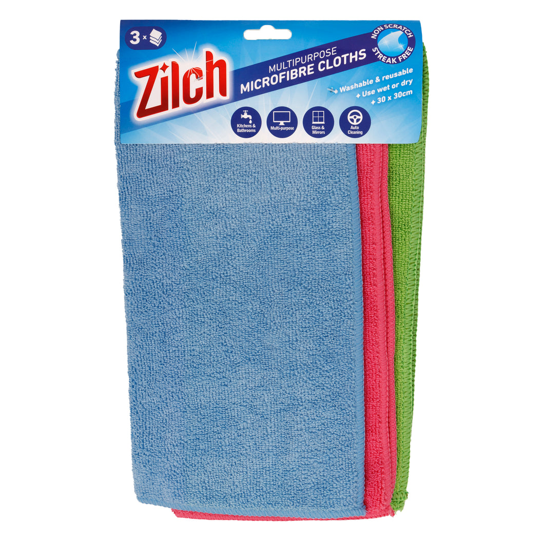 Cloth Cleaning Multipurpose Microfibre 30x30cm Pk3