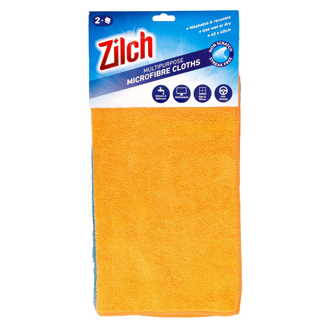Cloth Cleaning Multipurpose Microfibre 40x40cm Pk2