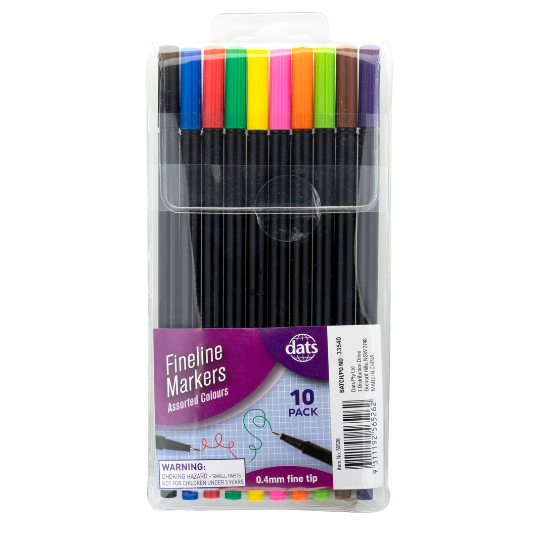 Marker Coloured Fineliner 10pk 0.4mm