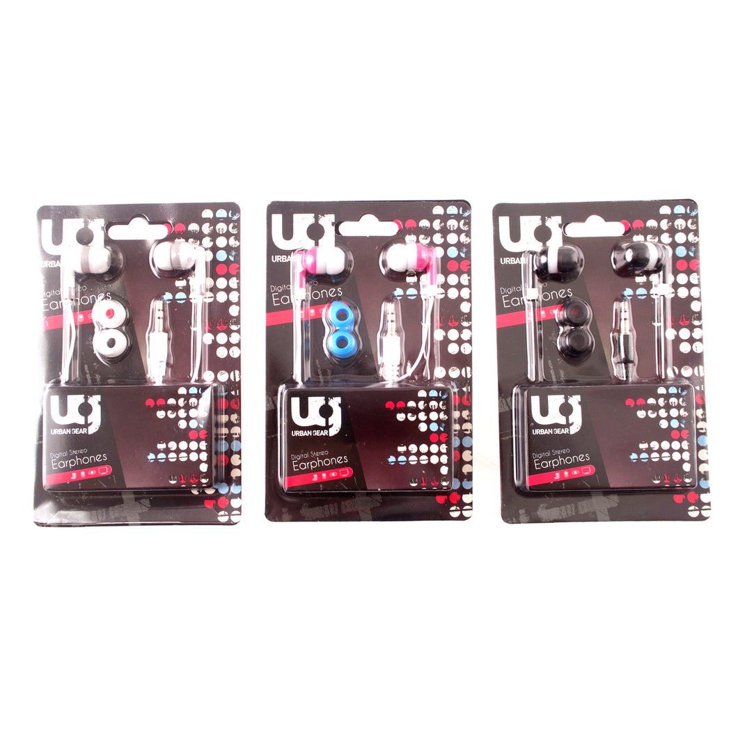 Earphones with 3 Assorted Colour Bud Covers